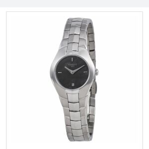 Tissot Silver Watch with Black Dial
